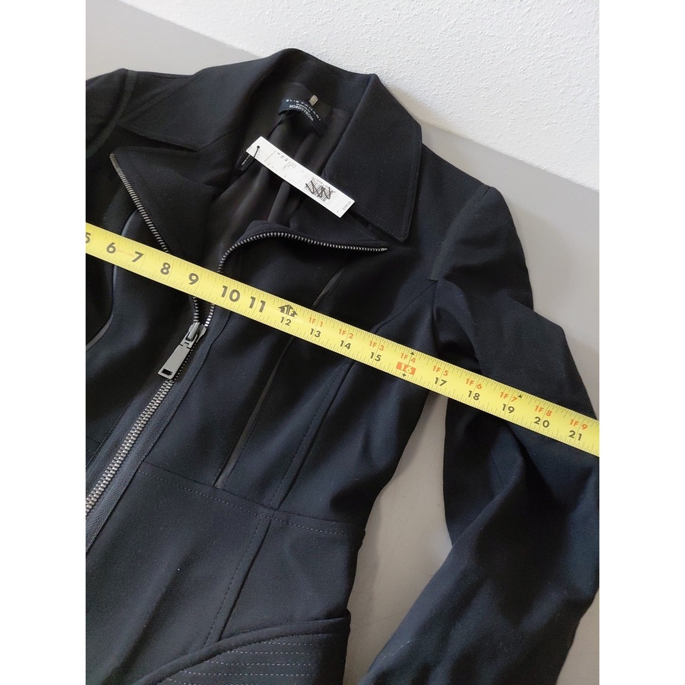 NEW Elie Tahari X Nordstrom Moto Jacket Women 6 Black Modern Zip Crop GABBIE - Picture 11 of 16